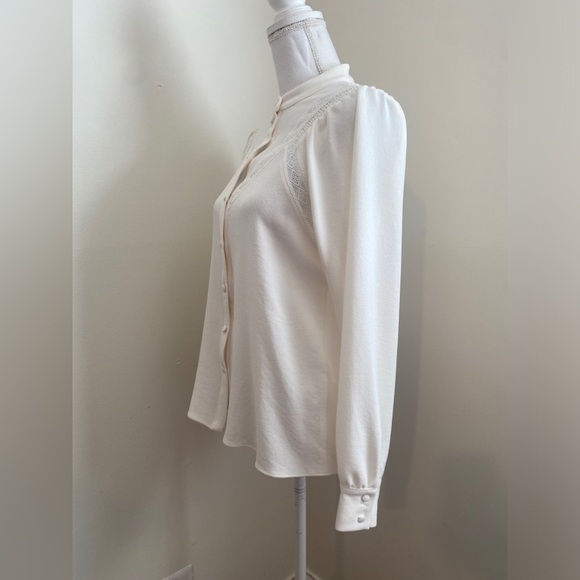Sezane Jazz Blouse Long Sleeve in Ecru Size 4 NWT - Picture 8 of 11